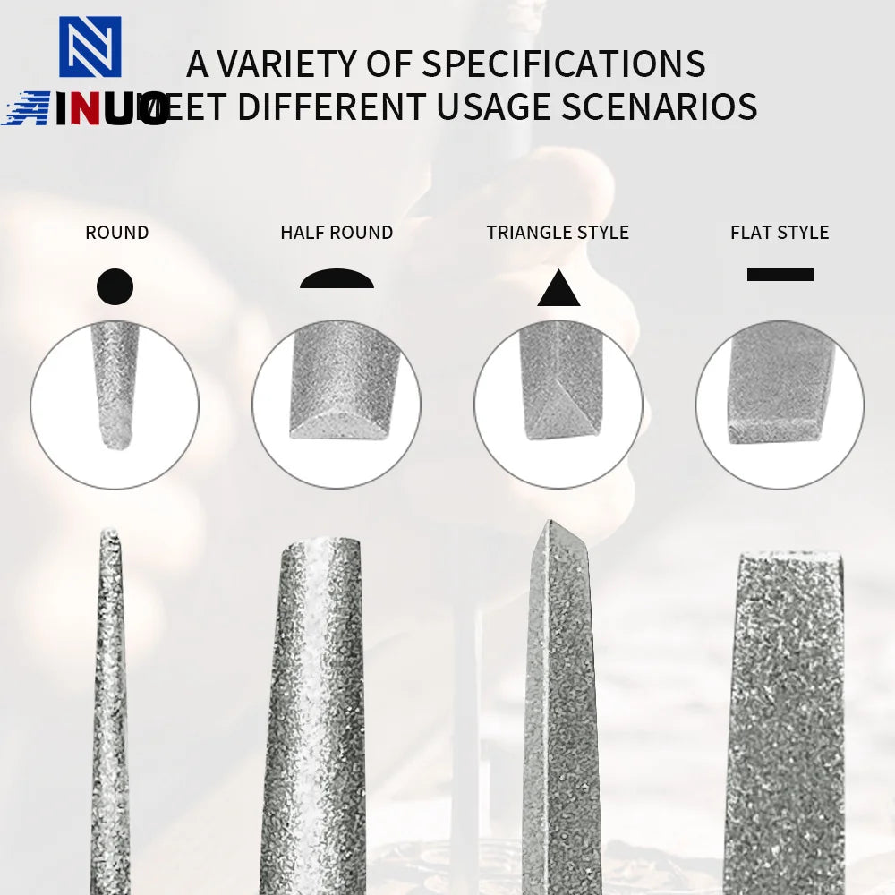 1pc/4Pcs 6inch Diamond Needle File Set for Jewelry Metal Wood Ceramic Glass Stone Craft Sharping Working Hand Carving Tool