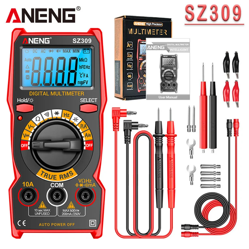 ANENG SZ309 Multimeter 1999 Count Professional High Precision Digital Multimetro Easy To Cary Small Size AC/DC Voltage Meter