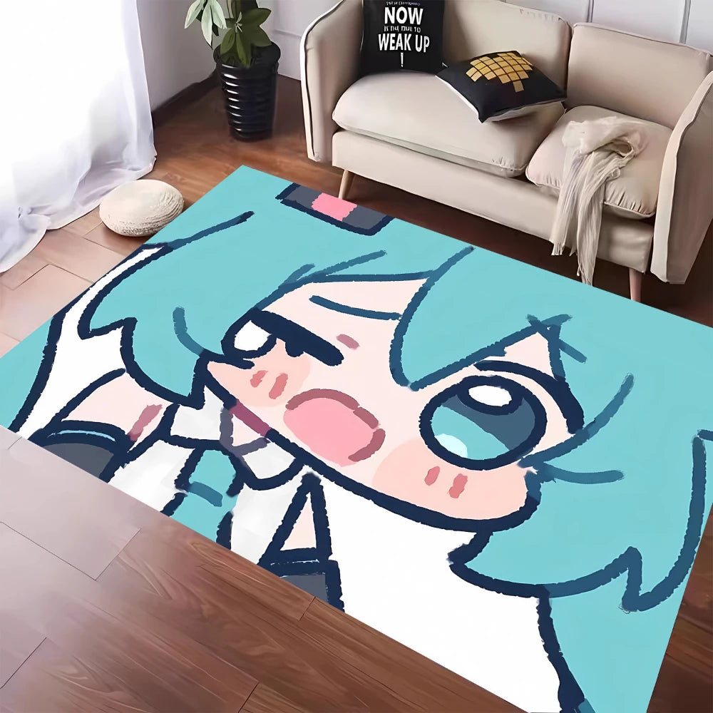 MINISO Cute H-Hatsune M-Miku Tatami Mat Carpet for Balcony Bedside Play Area NonSlip Washable Rug Otaku Home Decor Leisure Rug