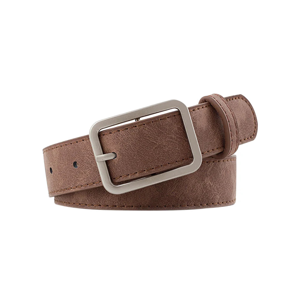 2025 105cm Leather Waist Strap Belt Black Brown high quality Women Square Metal Buckle belts Ladies Female Belts for Jeans