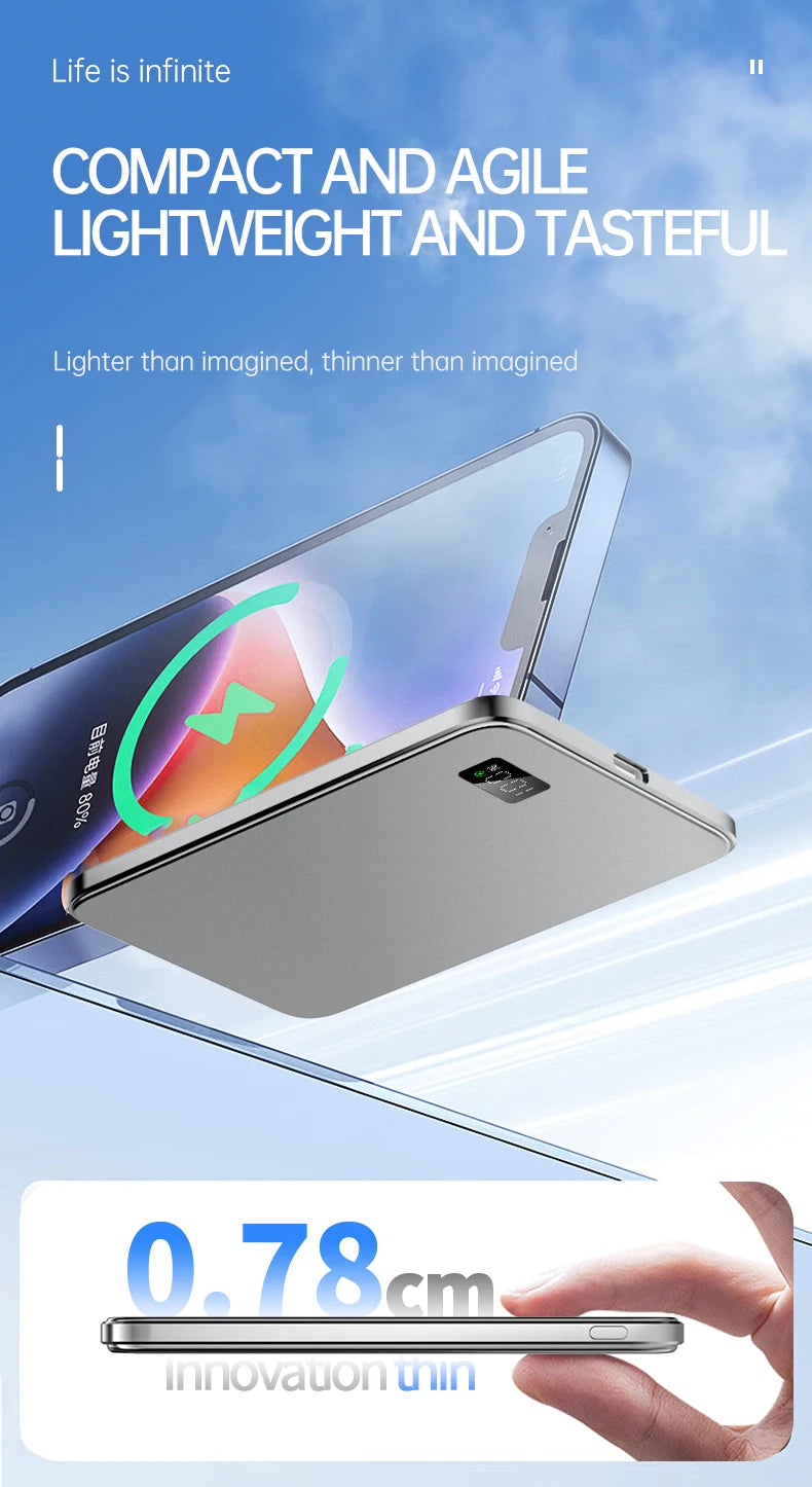 VIVO 50000mAh CCC Certification Thin Power Bank Ultra For MagSafe Magnetic Wireless Fast Charging Portable Battery Display