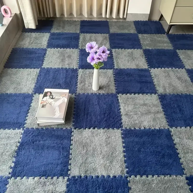 30*30CM Soft Plush Kids Carpet Baby Play Mat 10PCS Puzzle Carpet Warm Playmat Interlocking Exercise Tiles Foam Children's Mat