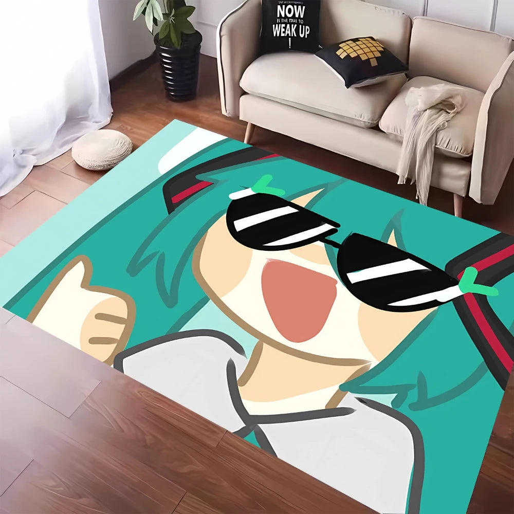 MINISO Cute H-Hatsune M-Miku Tatami Mat Carpet for Balcony Bedside Play Area NonSlip Washable Rug Otaku Home Decor Leisure Rug