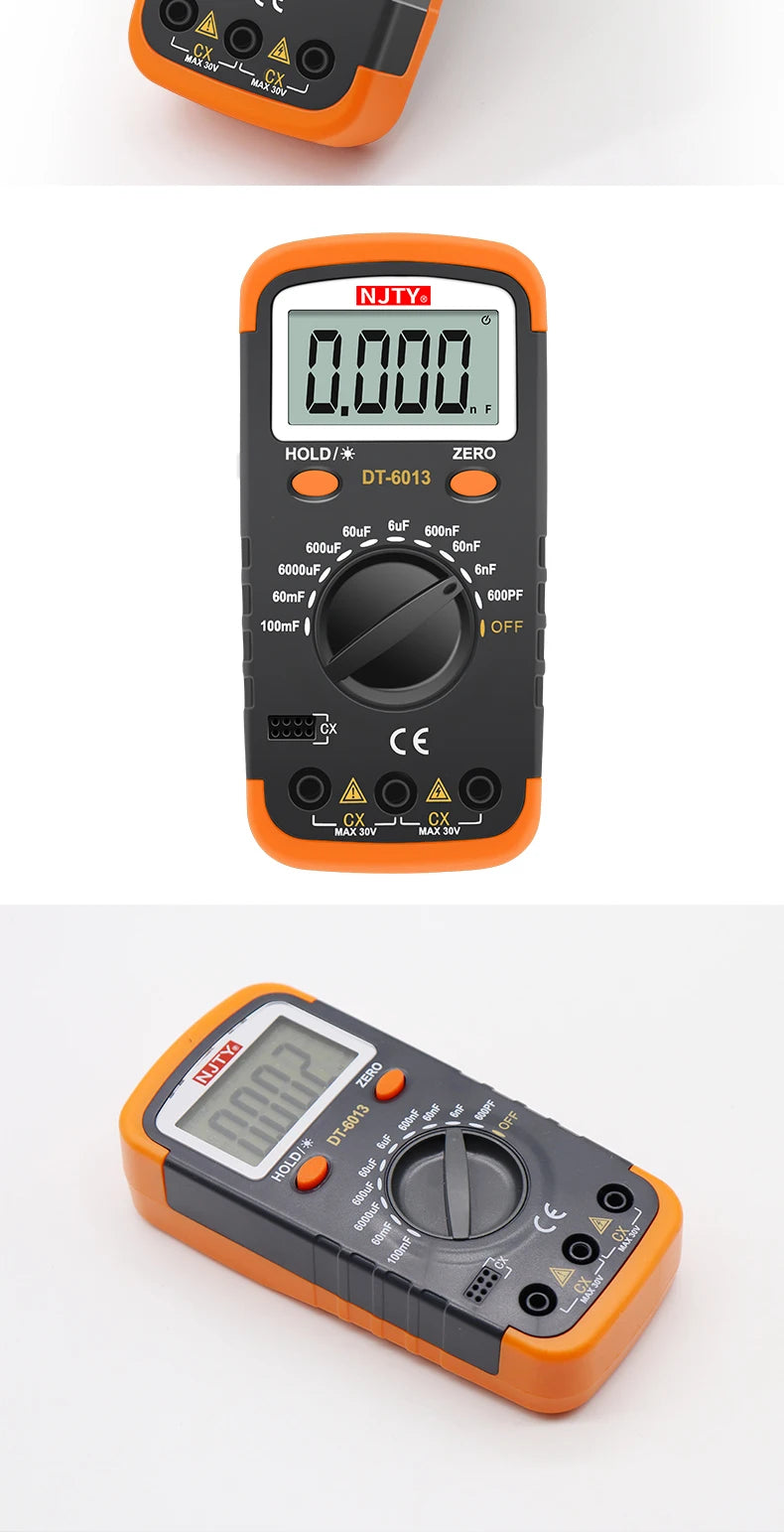 Professional Digital Capacimeter 6000 counts Capacitor Capacity Meter Lcr Tester 100000uF Capacitor High Precision Multimeter
