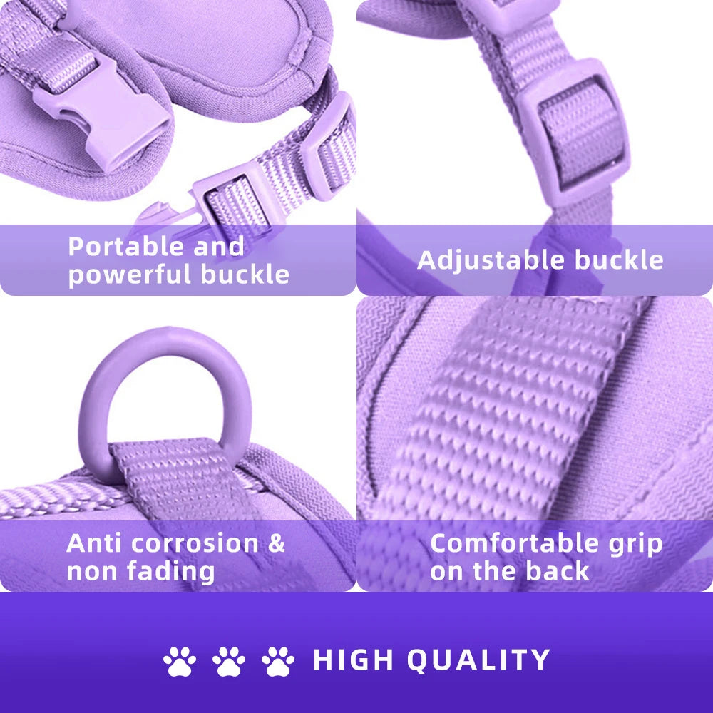 Cat Dog Harness Vest Chest Rope Set Reflective Breathable Adjustable Pet Harness for Small Medium Dogs Outdoor Walking