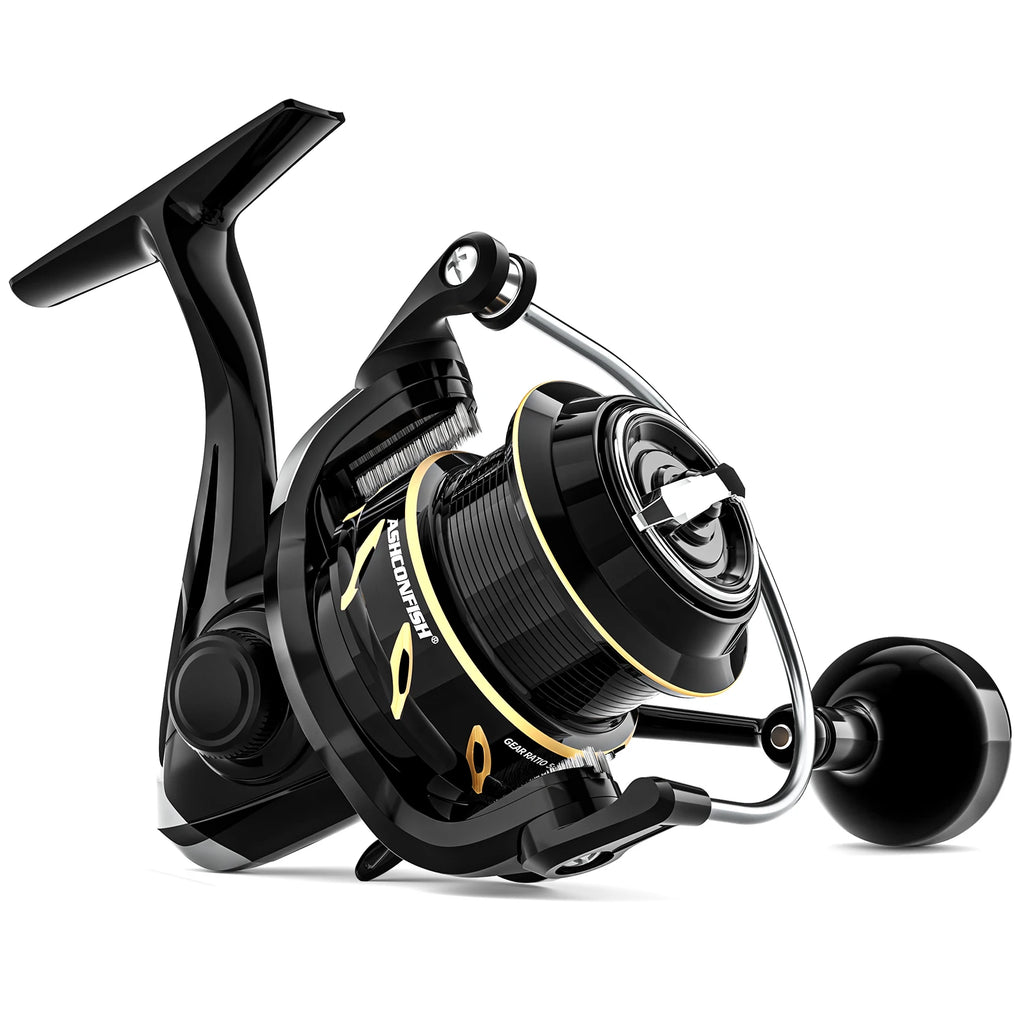 Spinning Fishing Reel for Freshwater Saltwater Fishing  Anti-Reverse with ultra smooth Max Drag 17.6LBS CNC Aluminum Spool 5.2:1