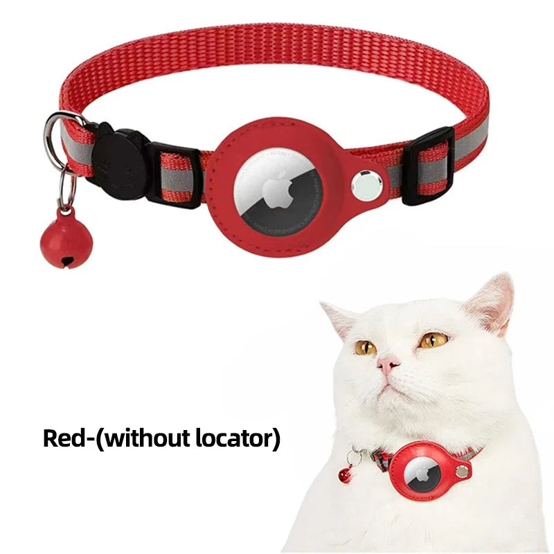 Airtag Reflective Pet GPS Collar with Bell Real-Time Tracker for Dogs Cats Puppy Necklace Outdoor Tracking Pet Supplies