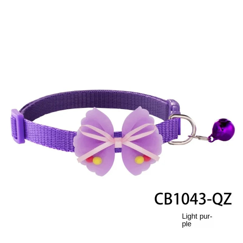 Bubble Bead Bow Pet Dog Collar Cat Sash Small Bell Adjustable 21-33cm Cat Beauty Products Four Seasonal Universal Pet Bow 1PCS