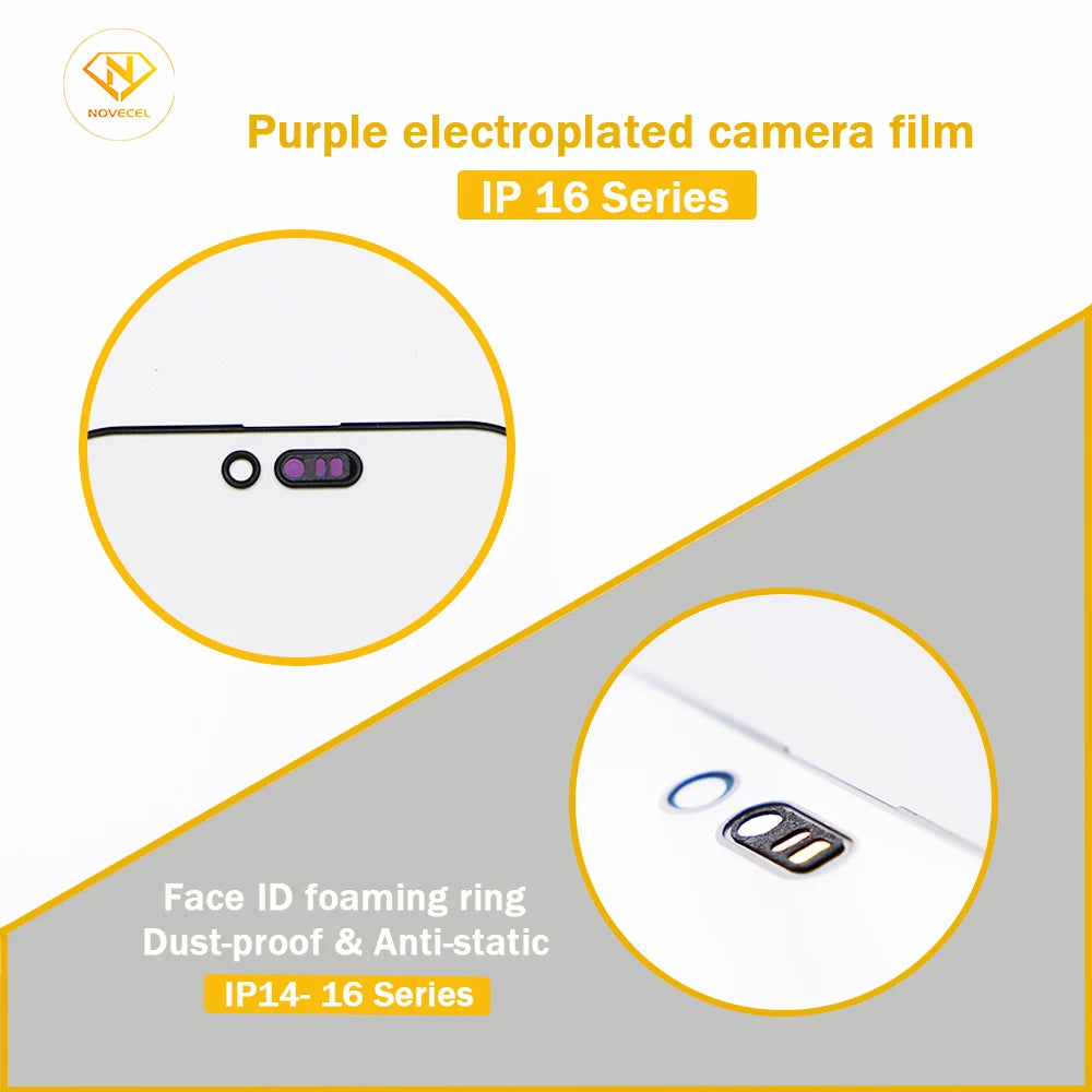 Novecel 10pc New 17Pro max Front Screen Outer Glass+OCA For iPhone 16 11 12 13 14 15 Plus Pro Max LCD External Lens Replacement