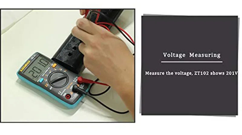 ZT102 True RMS Digital Multimeter Backlit AC/DC Voltage Ammeter Voltmeter Temperature Ohm Frequency Diode Meter Tester Tool