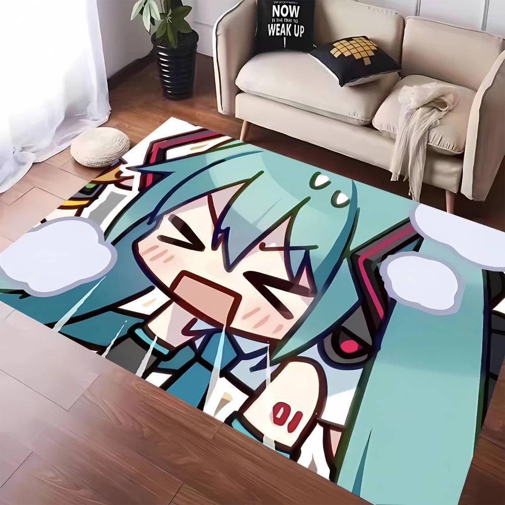MINISO Cute H-Hatsune M-Miku Tatami Mat Carpet for Balcony Bedside Play Area NonSlip Washable Rug Otaku Home Decor Leisure Rug