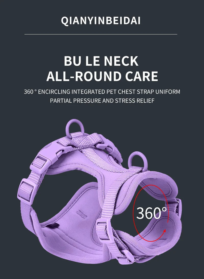 Cat Dog Harness Vest Chest Rope Set Reflective Breathable Adjustable Pet Harness for Small Medium Dogs Outdoor Walking