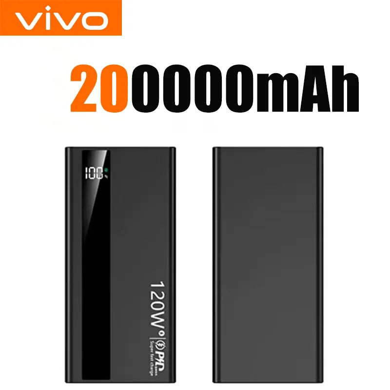 VIVO 500000mAh Large Capacity Power Bank 120W Super Fast Charging Power Bank Portable Battery Charger Digital Display Power Bank