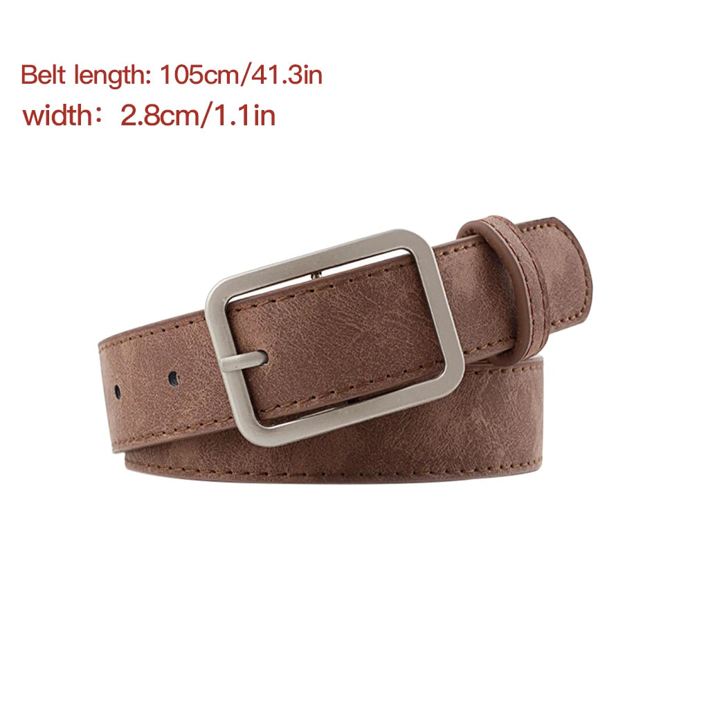2025 105cm Leather Waist Strap Belt Black Brown high quality Women Square Metal Buckle belts Ladies Female Belts for Jeans
