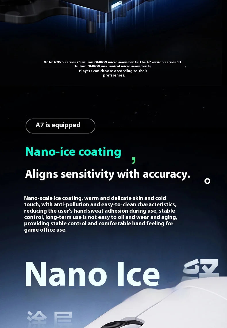 MCHOSE A7 Ultra Mouse Esports GamesThree Modes Pro Wireless Bluetooth PAW3395 Lightweight Laptop Office Mouse Support Ergonomics