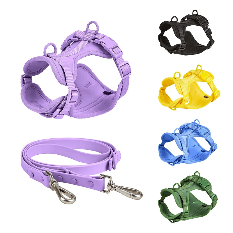 Cat Dog Harness Vest Chest Rope Set Reflective Breathable Adjustable Pet Harness for Small Medium Dogs Outdoor Walking