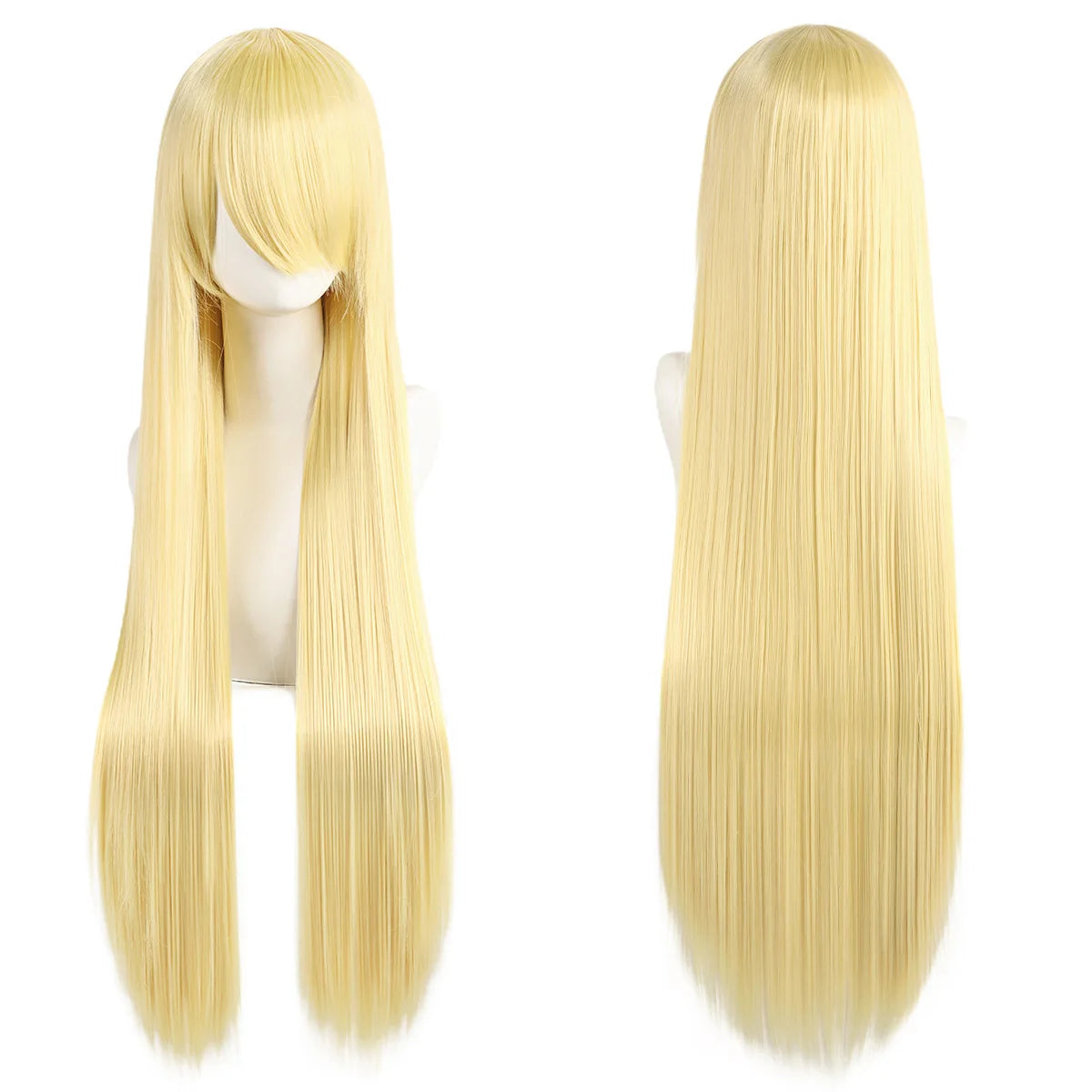 80cm Long Synthetic White Purple Cosplay Wigs Green Hair Straight Silver Wig Pink Hairpiece Lolita Wig with Bangs