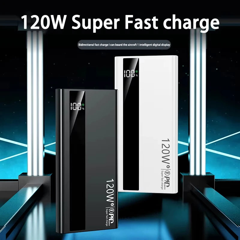 VIVO 500000mAh Large Capacity Power Bank 120W Super Fast Charging Power Bank Portable Battery Charger Digital Display Power Bank