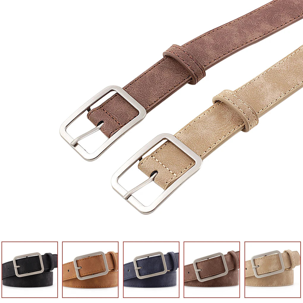 2025 105cm Leather Waist Strap Belt Black Brown high quality Women Square Metal Buckle belts Ladies Female Belts for Jeans