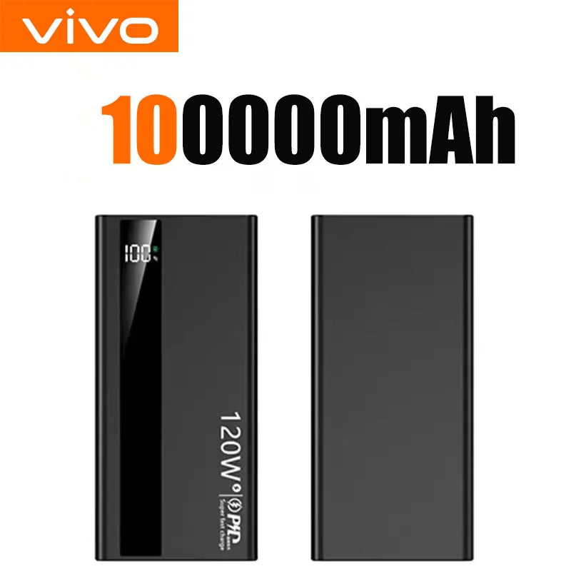 VIVO 500000mAh Large Capacity Power Bank 120W Super Fast Charging Power Bank Portable Battery Charger Digital Display Power Bank