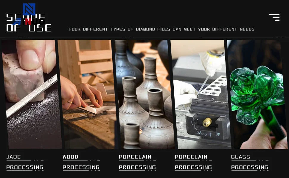 1pc/4Pcs 6inch Diamond Needle File Set for Jewelry Metal Wood Ceramic Glass Stone Craft Sharping Working Hand Carving Tool