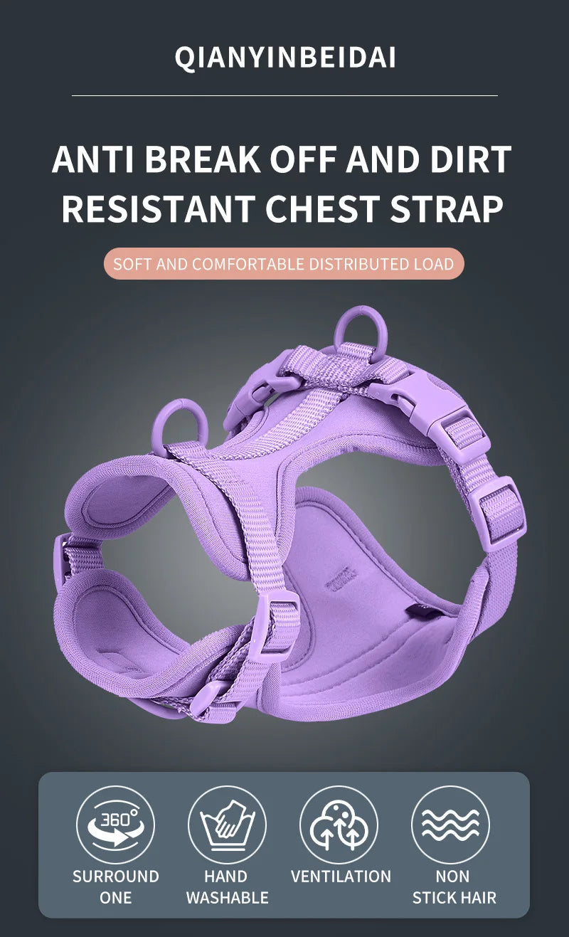 Cat Dog Harness Vest Chest Rope Set Reflective Breathable Adjustable Pet Harness for Small Medium Dogs Outdoor Walking