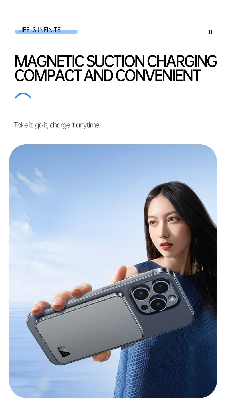 VIVO 50000mAh CCC Certification Thin Power Bank Ultra For MagSafe Magnetic Wireless Fast Charging Portable Battery Display