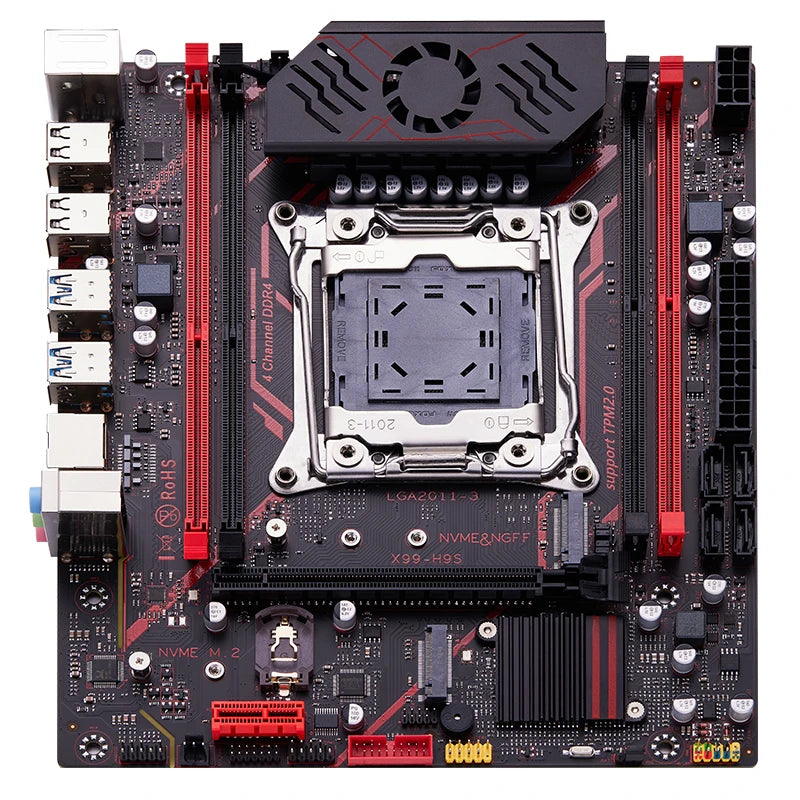 QIYIDA X99 motherboard TPM 2.0Interface LGA 2011 3 with NVME NGFF M.2 Support 4 channels X99 C612chip DDR4 Memory SATA3.0 USB3.0