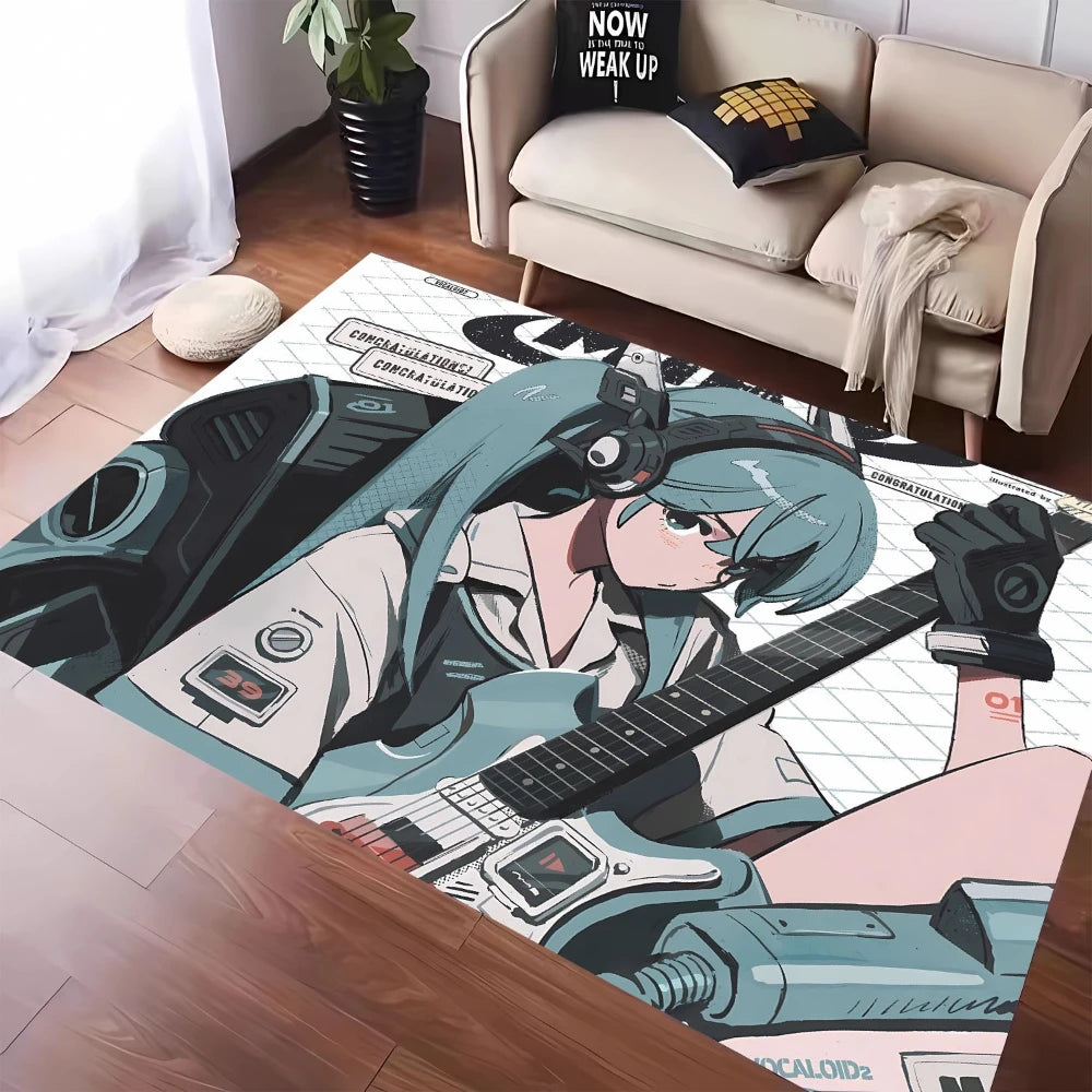 MINISO Cute H-Hatsune M-Miku Tatami Mat Carpet for Balcony Bedside Play Area NonSlip Washable Rug Otaku Home Decor Leisure Rug