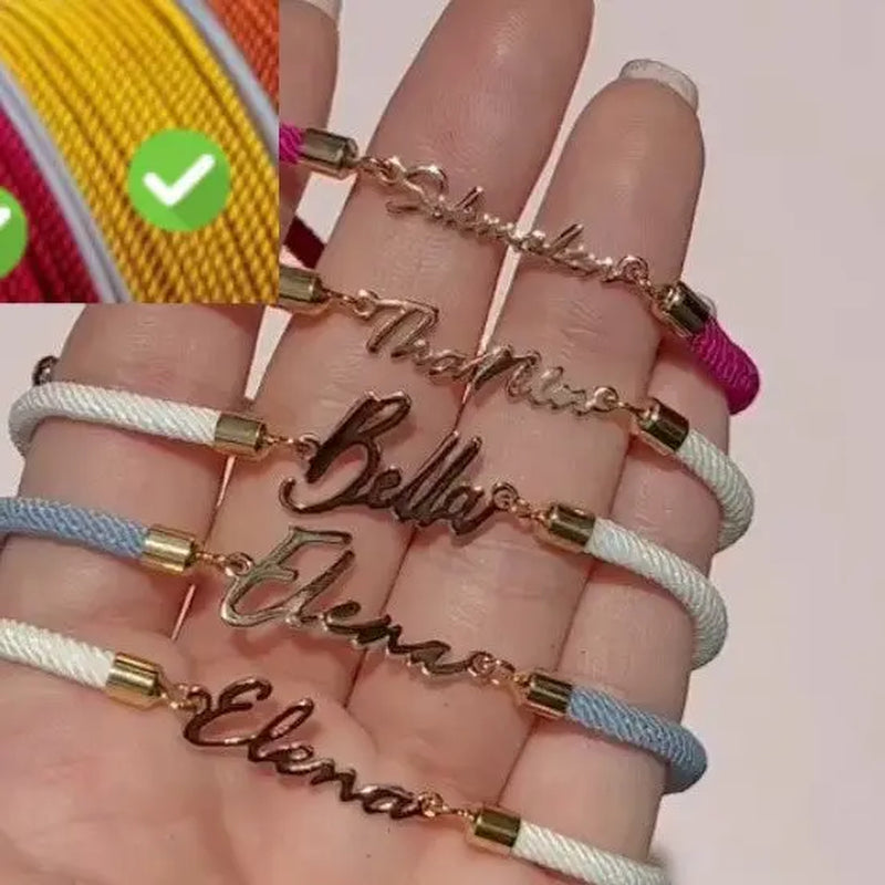 Personalized Colorful Rope Chain Custom Name Bracelet Personalized Adjustable Name Jewelry for Girls