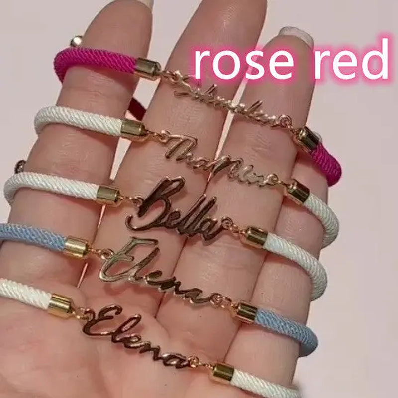 Personalized Colorful Rope Chain Custom Name Bracelet Personalized Adjustable Name Jewelry for Girls