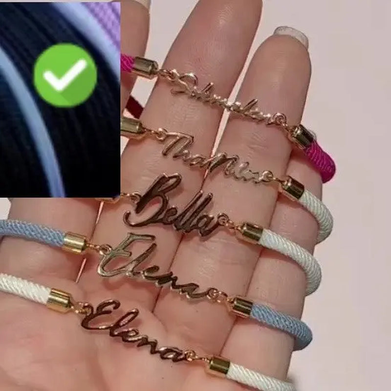 Personalized Colorful Rope Chain Custom Name Bracelet Personalized Adjustable Name Jewelry for Girls