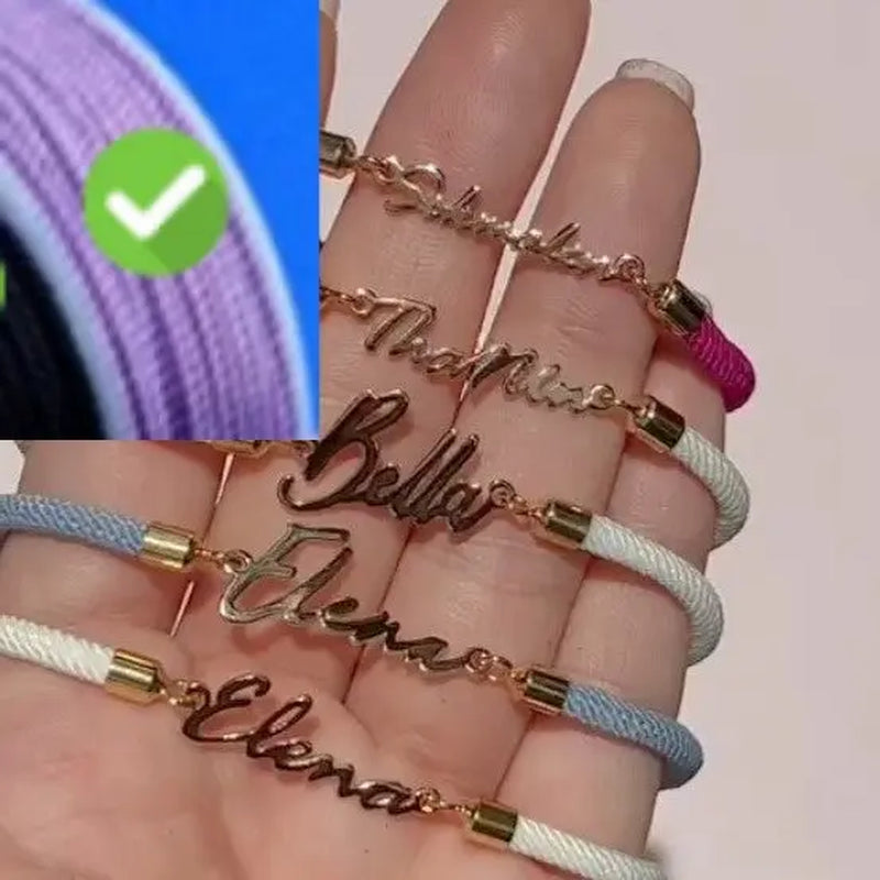 Personalized Colorful Rope Chain Custom Name Bracelet Personalized Adjustable Name Jewelry for Girls